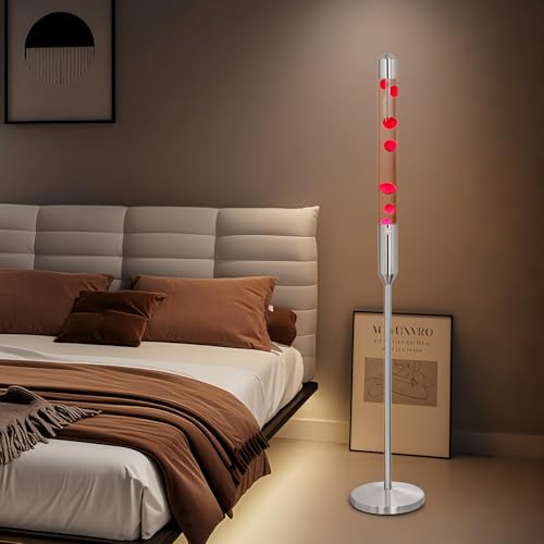 Image of Kyzfy 59-Inch Liquid Motion Lamp,Magma Lamp, Mood Relaxation Light,Suitable for Home Decoration, Living Room, Office, Bedroom, cafe (59 inch Clear Water red Wax /Silver)