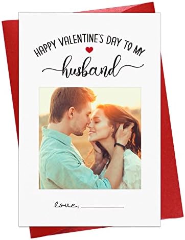 FLYAB Valentinstagskarte „Happy Valentines Day“ | Romantische Karte Für Ehemann, 14x20,3 Cm Mit Rotem Umschlag