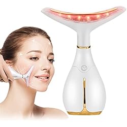 Ms.W Masajeador facial, estiramiento de la piel, estiramiento facial en el cuello, dispositivos de tonificación de belleza reafirmantes en forma de V, masajeador facial antiarrugas con calor, 3 modos