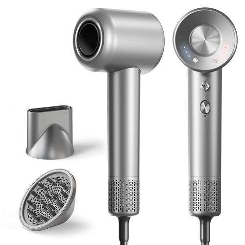 Hair Dryer, 160000 RPM High-Speed Ionic Blow Dryer with Magnetic Diffuser, Fast-Drying Hair Dryer for Women, 500M Negative Ions Frizz Control, Low-Noise Hairdryer for Home & Salon