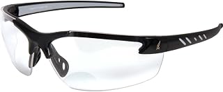 Edge DZ111-2.5-G2 Zorge G2 Wrap-Around Safety Glasses, 2.5 Magnification, Anti-Scratch, Non-Slip, UV 400, Military Grade, ANSI/ISEA & MCEPS, 5.04" Wide, Black Frame / Clear Lens