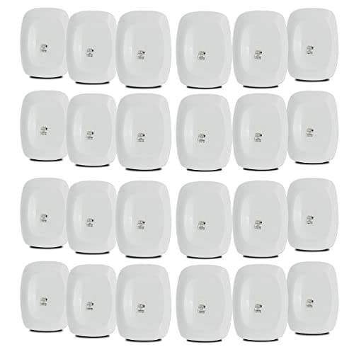 JUANIO Set de table, service de 24 assiettes, plat de service rectangulaire en verre - Longueur 28 x Profondeur 20 cm