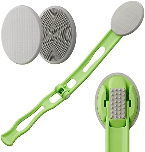 DOWMI Lotion Applicator for Back - 3-1 Foldable, Cream, Sunscreen, Ointment Applicator, 19" Long Handle, Back Scratcher - 1 Body Brush Pad, 1 Lotion Pad Included