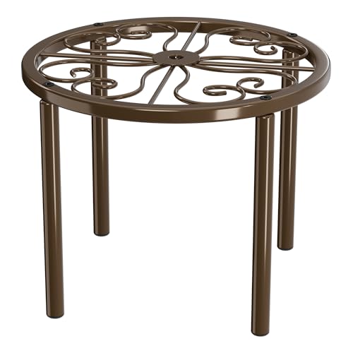 Chinpakden Pflanzenständer, Pflanzenhalter, 20,1 x 20,1 x 15 cm, Blumenständer für Garten, Hof, robustes Pflanzenregal für mehrere Pflanzen drinnen oder draußen, Braun