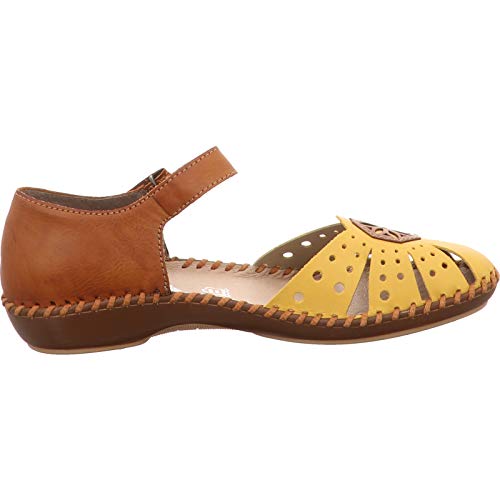 Rieker Women's Frühjahr/Sommer M1666 Ballet Flats, Yellow Gelb Cayenne 69, 3.5 Uk #TOP29