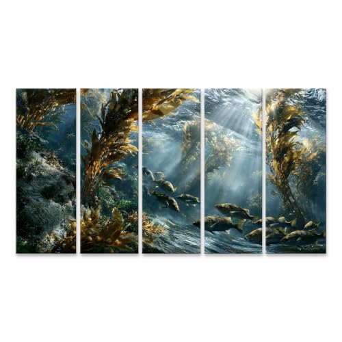 Forêt de mer impression sur toile 5 pièces de qualité premium