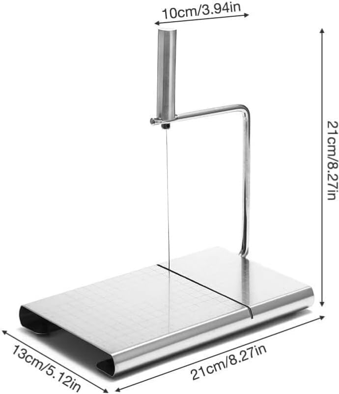 Miniatura 3 de Cortador de queso con tabla para queso de bloque  Tabla de cortar queso ajustable resistente con 11 cables de repuesto, diseño ergonómico, cortador