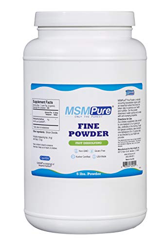 Kala Health MSMPure MSM - 5 lb Fine Powder Crystals, 99.9% Pure Distilled Organic Sulfur Crystals for Joint Health, Skin & Hair, Made in The USA