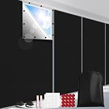 FADOTY 100% Blackout Curtains, Portable Black Out Window Cover Film, Cuttable Blackout Shades Fabric Sheet, No Drill Window Blinds, Sun Heat Light Blocker for Travel Media Dorm Bedroom, 57''W - 2Pack