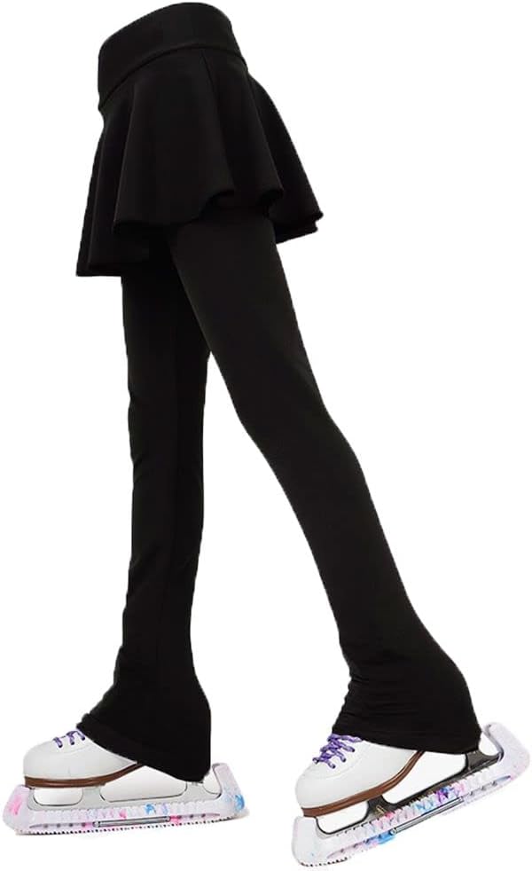 LIUHUO Figure Skating Training Pants Girls Hakama Show Competition Plain Black