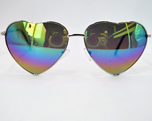 Mily Color Coated Full Metal Frame UV400 Heart Shape Sunglasses Eyewear2