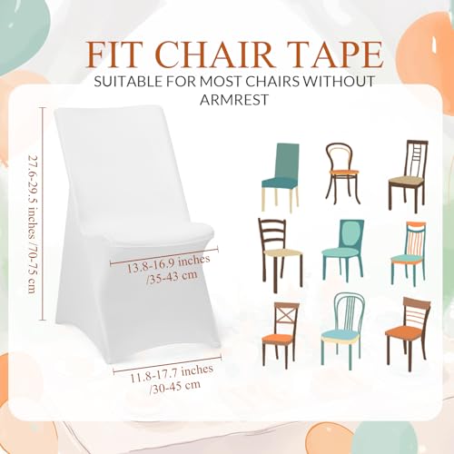 Newwiee 108 Pcs Wedding Supplies Include 12 White Spandex Table Covers & 96 Stretch Chair Covers Bulk Fitted Folding 6 Ft Tablecloth Wrinkle Resistant Chair Slipcovers for Wedding Banquet Party by Newwiee - Image 2