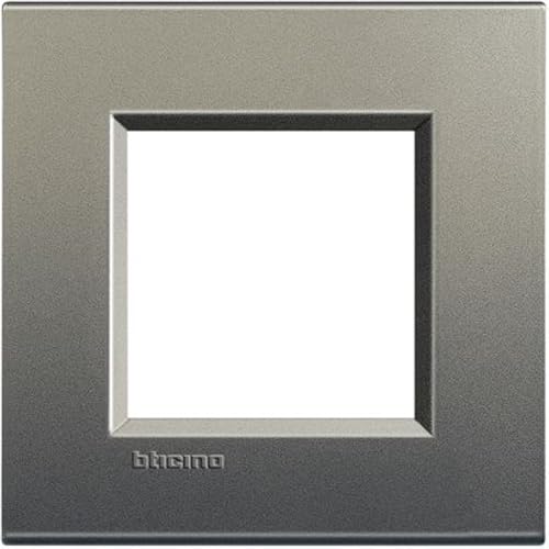Bticino Livinglight Placca Quadra, 2M, Forma Rettangolare, Grigio Metallizzato