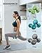 SONGMICS Kurzhantel Set, Hexagon, mit Hantelständer, 2 x 1 kg, 2 x 2 kg, 2 x 3 kg, mattes Finish, Neopren-Beschichtung, Krafttraining, zu Hause, limettengrün, aquamarin und hellgrau SYL612GN