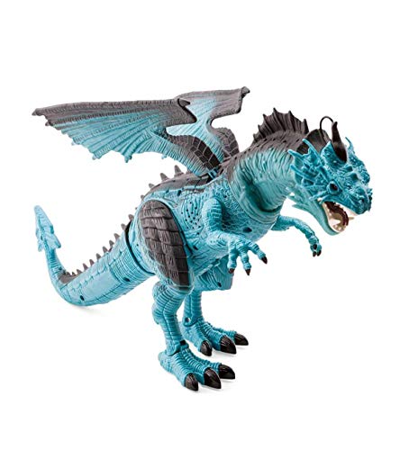 HearthSong Steam-Breathing Dragon - Screeches, Stomps, and Snorts Steam, 16" L x 5"