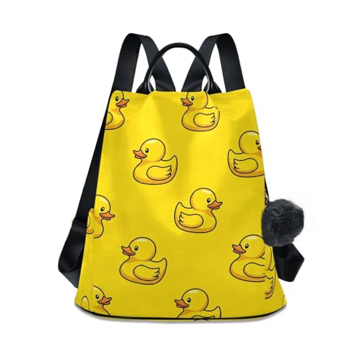 Sac à dos canard jaune avec fermeture éclair dos et plusieurs poches