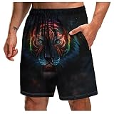 SoonerQuicker Badeshorts Herren 3D Badehose Herren Lustig Badeshorts Herren Fun Badeshorts Herren Lang Badehose Männer Muster Badeshorts Herren Witzig Badehose Herren Motiv Badehose Herren Urlaub