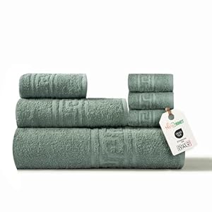 Nice Homeit Handdoekenset 6 delig – 100% Ringgesponnen Katoen – Badhanddoeken Extra Zacht & Sterk Absorberend – Gemaakt in Italië – Olijfgroen