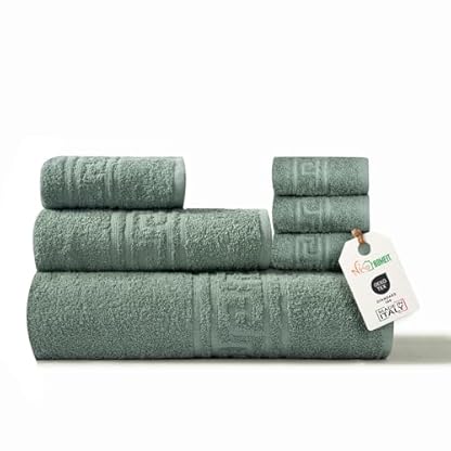 nice homeit 6-teiliges Handtuch-Set aus 100% Baumwolle, weich und sehr saugfähig, Handtuch-Set für Badezimmer, Gesicht und Bidet in verschiedenen Größen, hergestellt in Italien