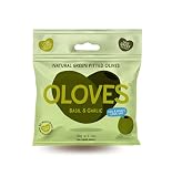 OLOVES Green Greek Pitted Olives | Basil & Garlic | Vegan, Kosher, Gluten Free + Keto Friendly, Fres