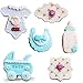 Baby Shower Cookie Cutter Set-6 Piece-3 Inches-Onesie, Bib, Bottle, Baby Carriage, Square and Oval Plaque Cookie Cutters Molds.