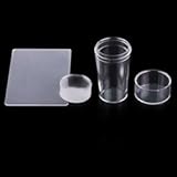 shlutesoy Women Clear Nail Stampers and Nail Scrapers DIY Nail Art Stamping Stamper Scraper Image Plate Transfer Manicure Tool Clear