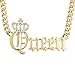 Goldtone Crowned Queen Pendant with a 20 Inch Adjustable Cuban Chain Necklace (B-2229)