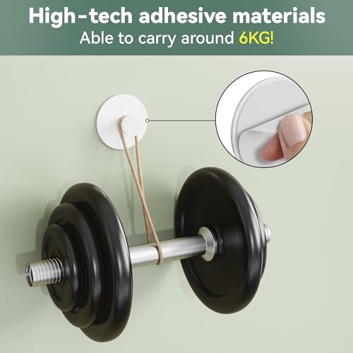 Josmimic Wall Adhesive Hooks for Towel/Shower - No Damage Stick on Hanging Hook Heavy Duty for Bathroom, Door, Coat, White 4 Pack