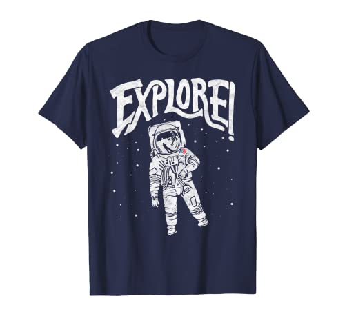 Explore! Camiseta retro astronauta vintage de los años 80 Space Walk Camiseta