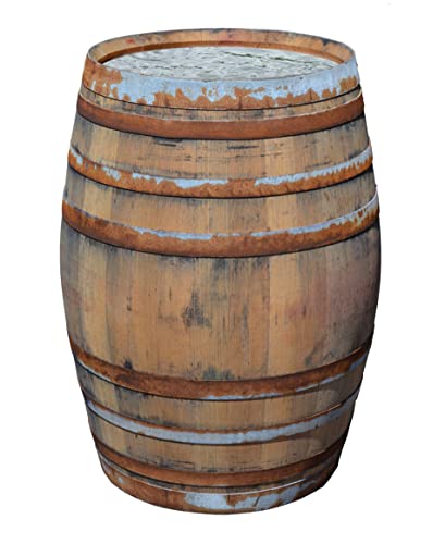 Temesso Barril de Lluvia 225 litros, barrica rústica como depósito para el Agua de Lluvia (Abierto sin Tapa - con Grifo (Agujero alt. 20 cm))