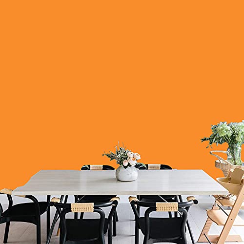 Image of Jaamso Royals Orange Plain matt Wallpaper - Self Adhesive, Water Proof, Peel and Stick Sticker (60 CMx 50 CM0 CM, Orange)
