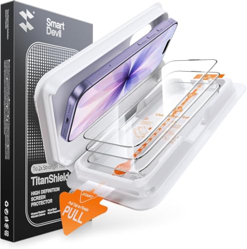 Image of SMARTDEVIL 3 Pack Screen Protector for iPhone 17 | Optical Clear 9H Tempered Glass, 2X Impact Resistance, Anti-Fingerprint Coating, SmartPull Box Bubble-Free Install