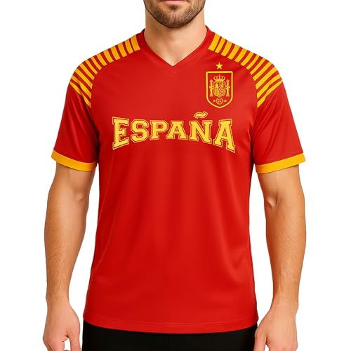 Icon Sports Officially Licensed Royal Spanish Football Federation Game Day T-Shirt - Unisex Adult - RFE259GD Red XL