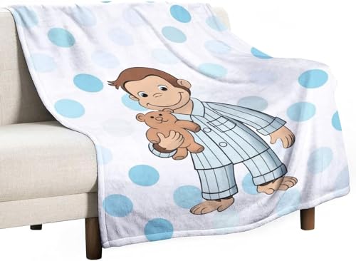 おさるのジョージ ブランケット blanket フランネル ふんわりおしゃれ毛布オールシーズン 洗える ひざ掛け ブランケット 防寒 かわいい ひざ掛け ブランケット 40"×30"