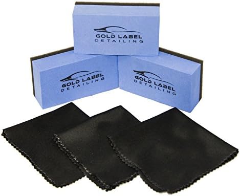 Sponge Applicator Kit 3 Pack with Microfiber Cloths | Perfect for Ceramic Coating, Nano Coating, Glass Coating, Tire Shine Detailing (3" Sponge Kit)