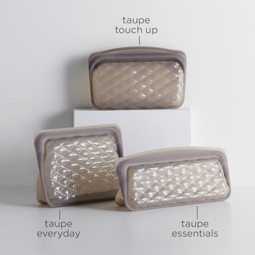 Stasher Silicone Reusable Makeup Bag, Travel Essentials, Makeup Bag Organizer, Dishwasher & Heat Safe, TSA Friendly Toiletry Bags, BPA Free, Leak-free, Eco Friendly, 26 oz, Taupe by Stasher - Image 8