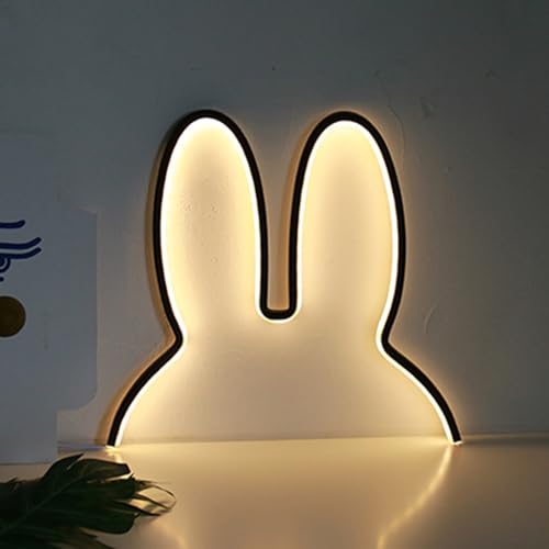 Bunny Ears Neon Signs for Wall Decor Easter Decorations, USB