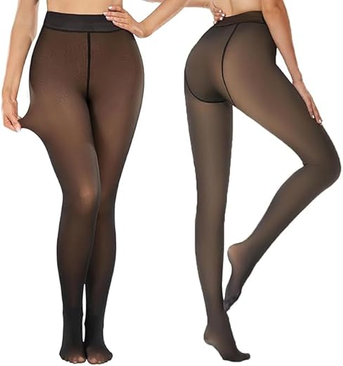 PANCA Women Winter Fleece Lined Thermal Leggings | Skinny Fit Mid Rise Stretch Tights | Warm, Soft &amp; Opaque Stockings (Wai
