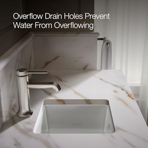 KOHLER K-8188-0 Vitreous China 11 inch x 11 inch Undermount Square Bathroom Sink, White by Kohler - Image 6