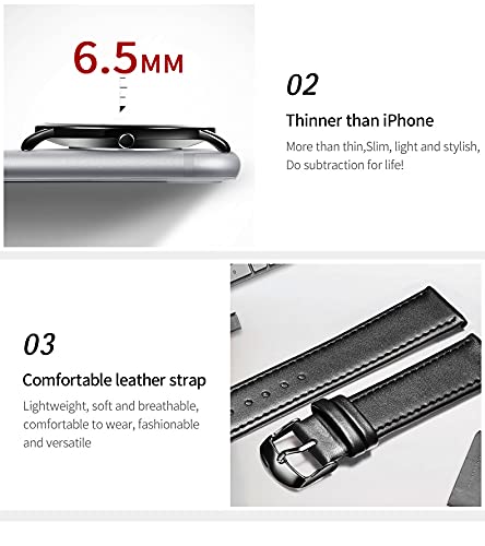 Olevs Mens Watches Date Ultra Thin Minimalist Fashion Casual Analog Quartz Watch Slim Simple Big Face Waterproof Dress Wrist Watches With Leather Band For Men #TOP3