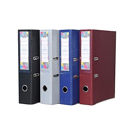 KEEPING Polymer Corporate Box/Lever Arch File Multicolour (Blue, Black, Grey, Red) (6 Pack)