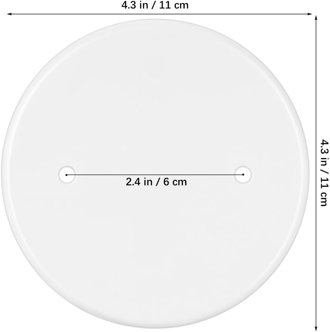 4 Pack 4.3in Round Ceiling Blank Cover Plates with 8 Screws image 4