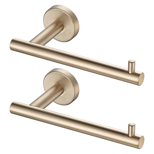JQK Champagne Bronze Toilet Paper Holder, 5 Inch Tissue Paper Dispenser for Bathroom, 304 Stainless Steel Thick 0.8mm Wall Mount 2 Pack, TPH100-CB-P2