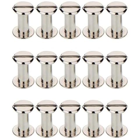 Chicago Binding Screws Leather Screw Nail Rivet Button Solid Belt Tack Screw DIY Suitable for All Kind of Art and Leather,(Silvery M4 x 12mm) Cover