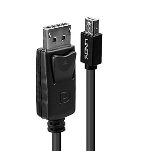 LINDY Mini DisplayPort Stecker auf DisplayPort Stecker, schwarz, 2 m
