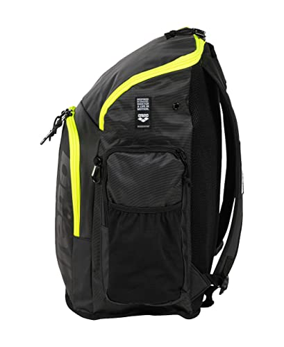 Image of ARENA Spiky III Backpack 45 Swimming Athlete Sports Gym Rucksack Large Training Gear Equipment Swim Bag for Men and Women, 45 Liters, Dark Smoke /Neon Yellow