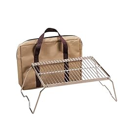 CAMPMAX Campfire Grill 304 Stainless Steel Grate, Folding Camping Grill Heavy Duty with Carrying Bag, Medium