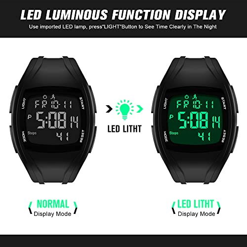 Digital Watch,Pedometer Watch,Digital Pedometer Watch,Accurate Step Counter,Walking Distance Miles/Km,Calorie Counter With Calorie Counter. #TOP3