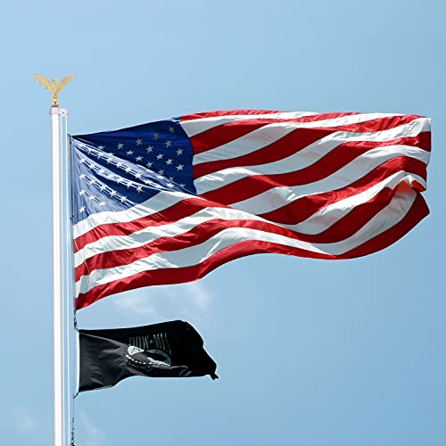 Bmftrri Eagle Flag Pole Ball Topper Ornament - Aluminum Alloy Eagle Finial-1/2-13Unc Threading Fit 20/25/30Ft Telescoping/Sectional Flagpoles Outside House #TOP6