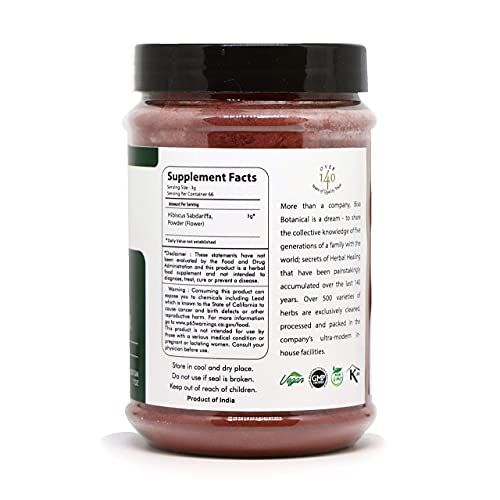 Bixa Botanical Hibiscus Powder (Hibiscus Rosa Sinensis) – 200G (7 Oz), Natural Coolant And Refrigerant | Internally Useful For Skin Problem & Blood Purifier | Externally Useful As Hair Tonic #TOP5